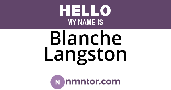 Blanche Langston