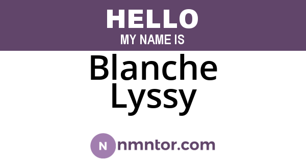 Blanche Lyssy