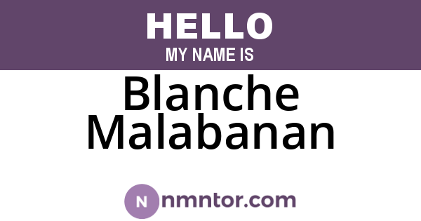 Blanche Malabanan