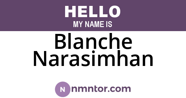 Blanche Narasimhan