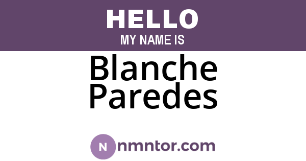 Blanche Paredes
