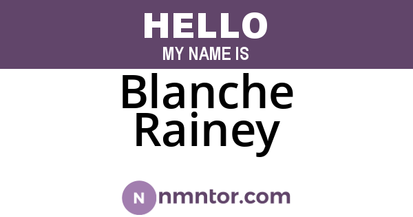 Blanche Rainey