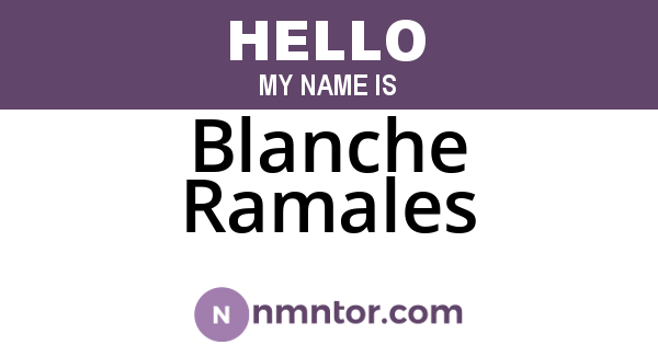 Blanche Ramales