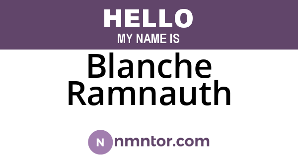 Blanche Ramnauth