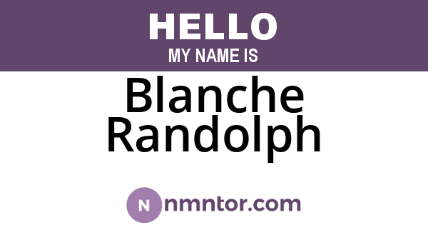 Blanche Randolph