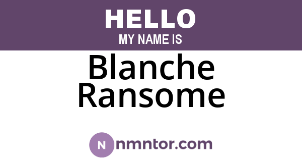 Blanche Ransome