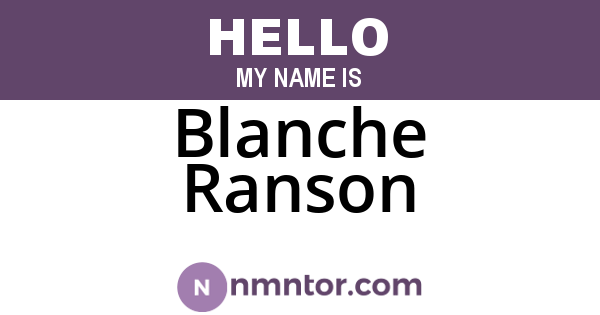 Blanche Ranson