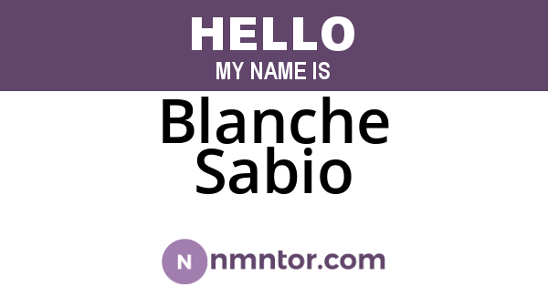 Blanche Sabio