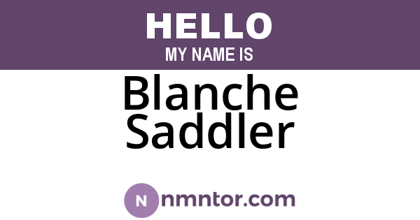 Blanche Saddler
