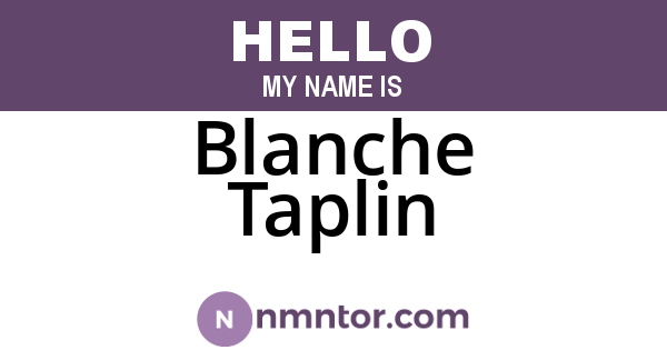 Blanche Taplin