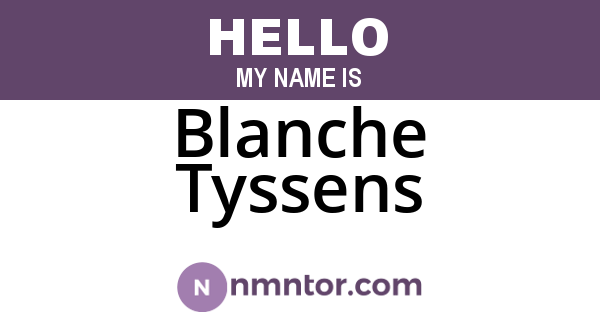 Blanche Tyssens