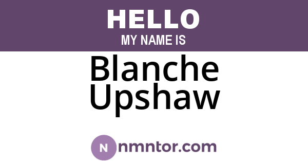 Blanche Upshaw