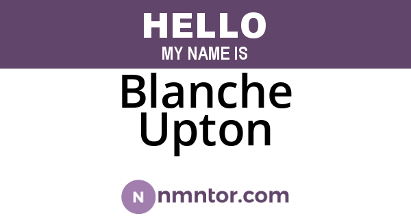 Blanche Upton