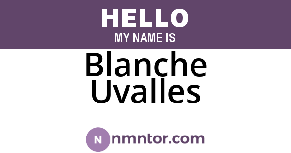 Blanche Uvalles