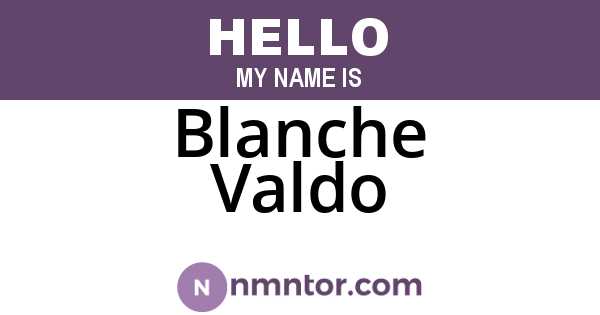 Blanche Valdo