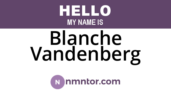 Blanche Vandenberg
