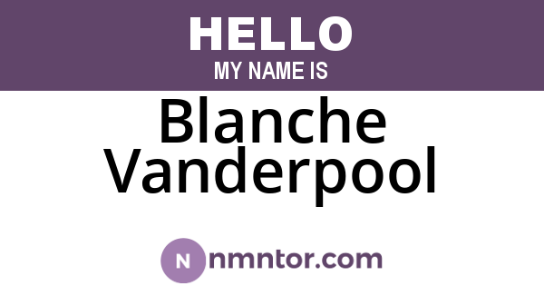 Blanche Vanderpool