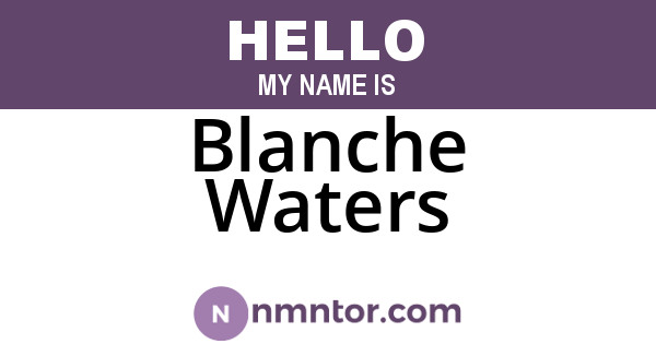 Blanche Waters