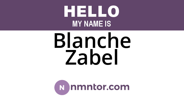 Blanche Zabel