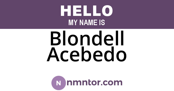 Blondell Acebedo