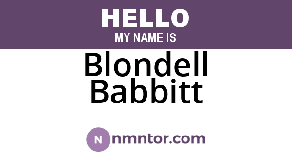 Blondell Babbitt