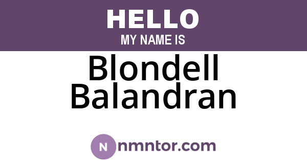 Blondell Balandran