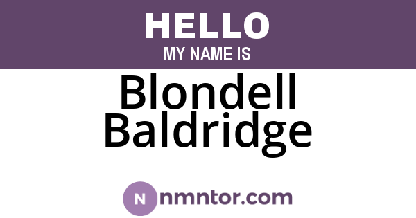 Blondell Baldridge