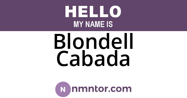 Blondell Cabada
