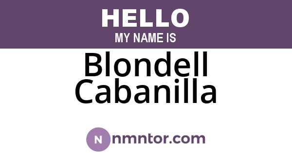 Blondell Cabanilla