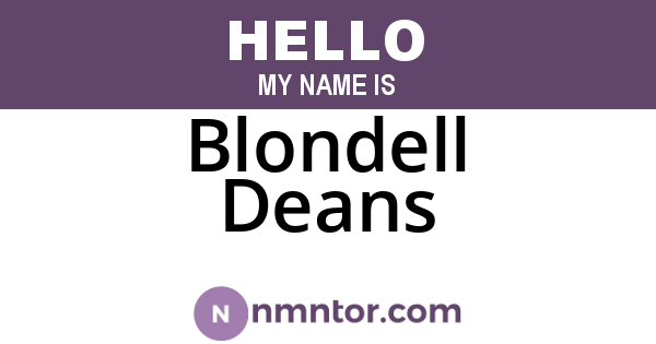 Blondell Deans