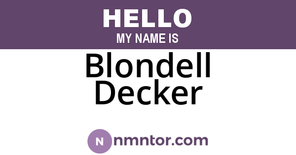 Blondell Decker