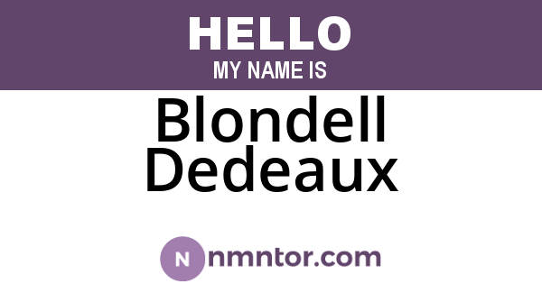 Blondell Dedeaux