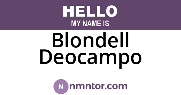 Blondell Deocampo