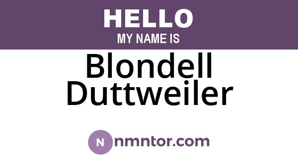 Blondell Duttweiler