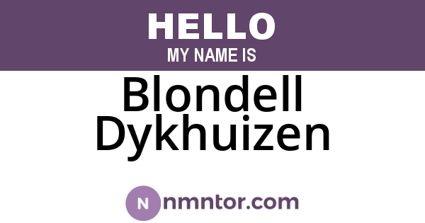 Blondell Dykhuizen