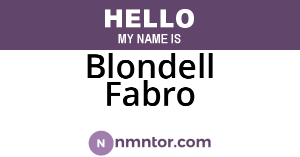 Blondell Fabro