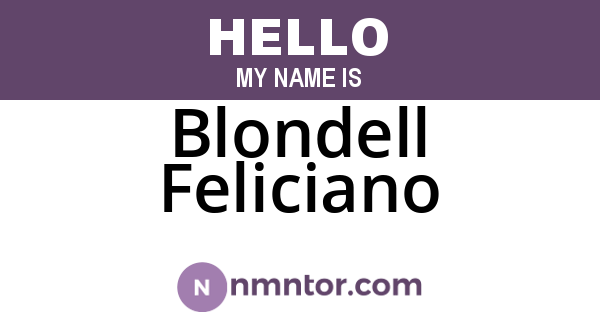 Blondell Feliciano