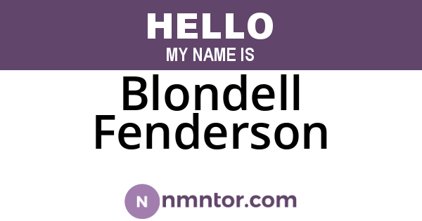 Blondell Fenderson