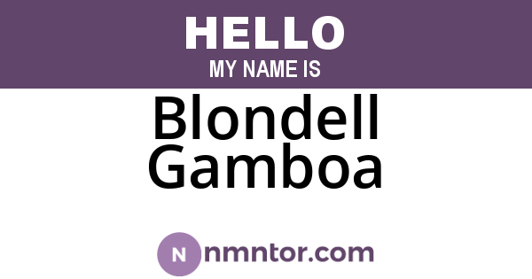 Blondell Gamboa