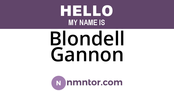 Blondell Gannon