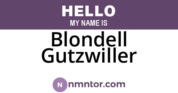 Blondell Gutzwiller