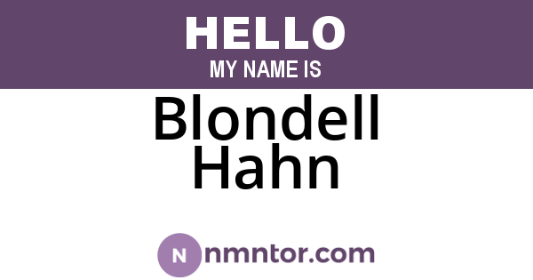 Blondell Hahn