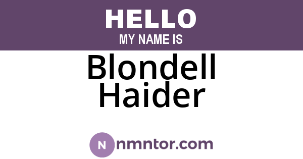 Blondell Haider