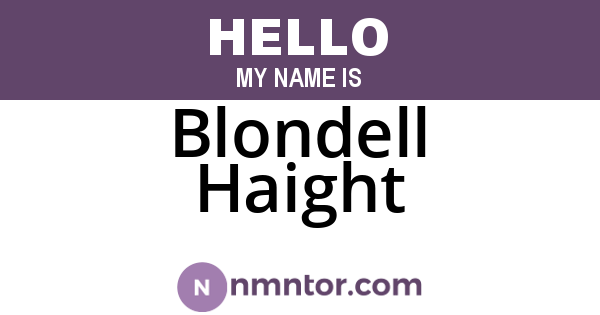 Blondell Haight