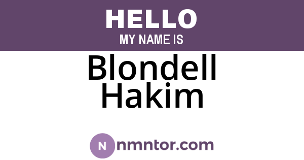 Blondell Hakim