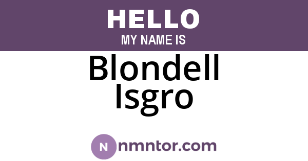Blondell Isgro