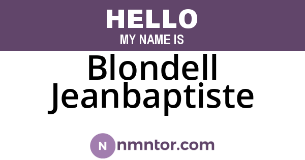 Blondell Jeanbaptiste