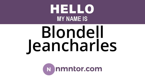 Blondell Jeancharles