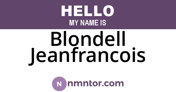 Blondell Jeanfrancois
