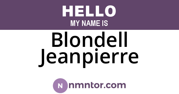 Blondell Jeanpierre